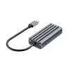 Adaptador USB-C para RJ45 Unitek U1343AGY01 — Ethernet 5 Gbit/s, USB-C (macho) para RJ45 (fêmea), cinzento, cabo 0,15 m