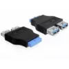 Adaptador Delock USB 3.0 Pin Header fêmea > 2 x USB 3.0 fêmea - lado a lado (65324)