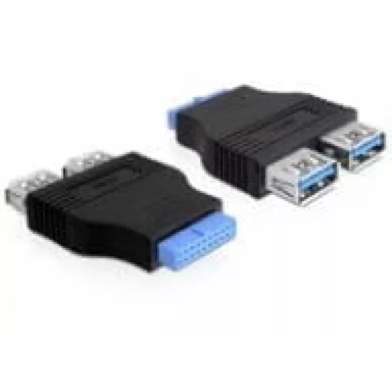 Adaptador Delock USB 3.0 Pin Header fêmea > 2 x USB 3.0 fêmea - lado a lado (65324)