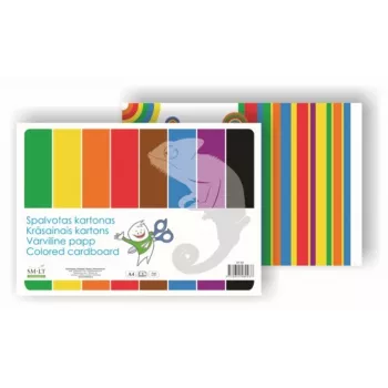 Cartolina SMLT, A4, 190 g, colorida, 8 folhas, uma face