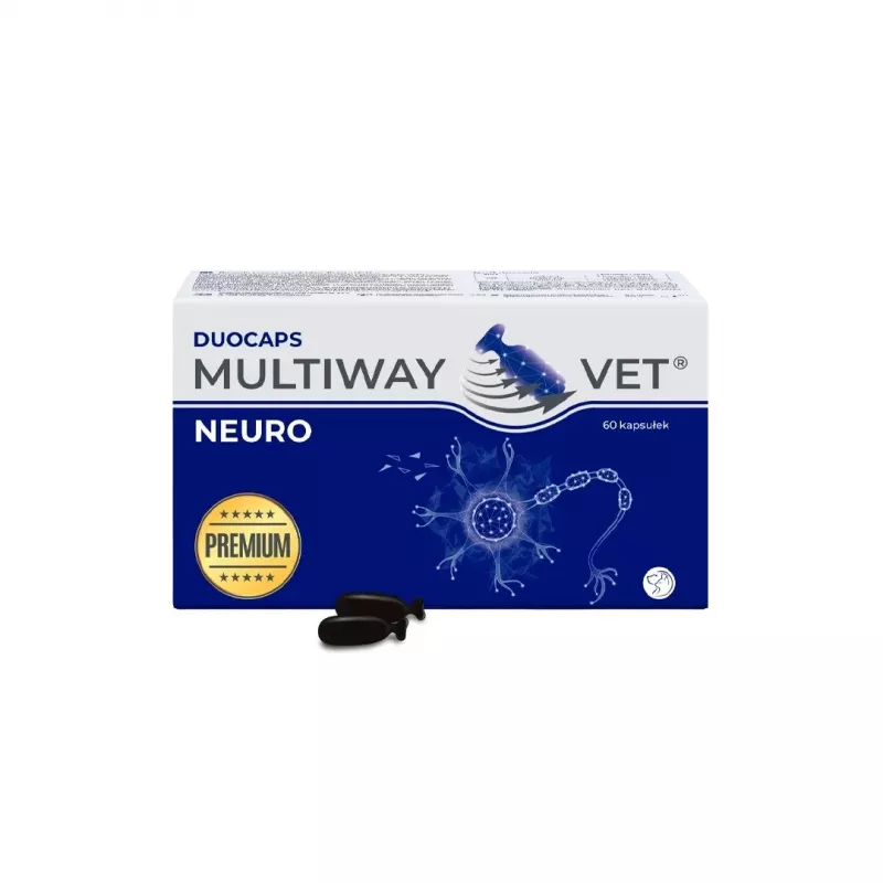 Cápsulas de suplemento alimentar JM Sante Multiway Neuro para cães e gatos, 60 unid., 150 g, reduz a tensão nervosa