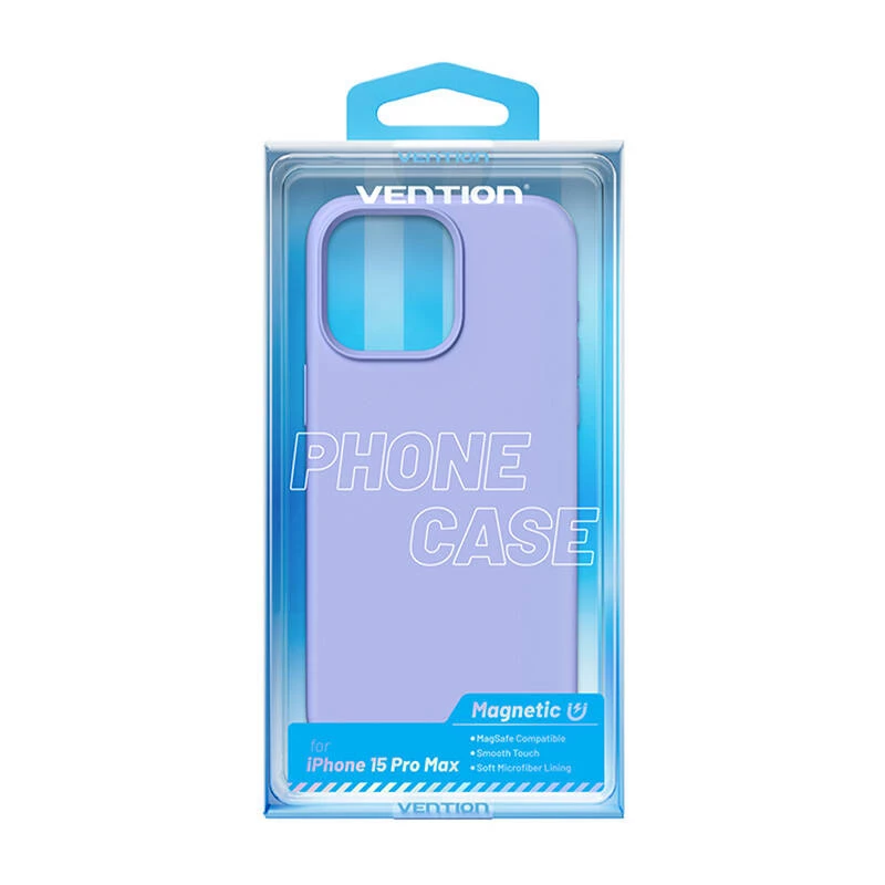 Capa para telemóvel Vention Silicone Case KUFV0-40 para iPhone 15 Pro Max, roxo, silicone toque suave ajuste fino