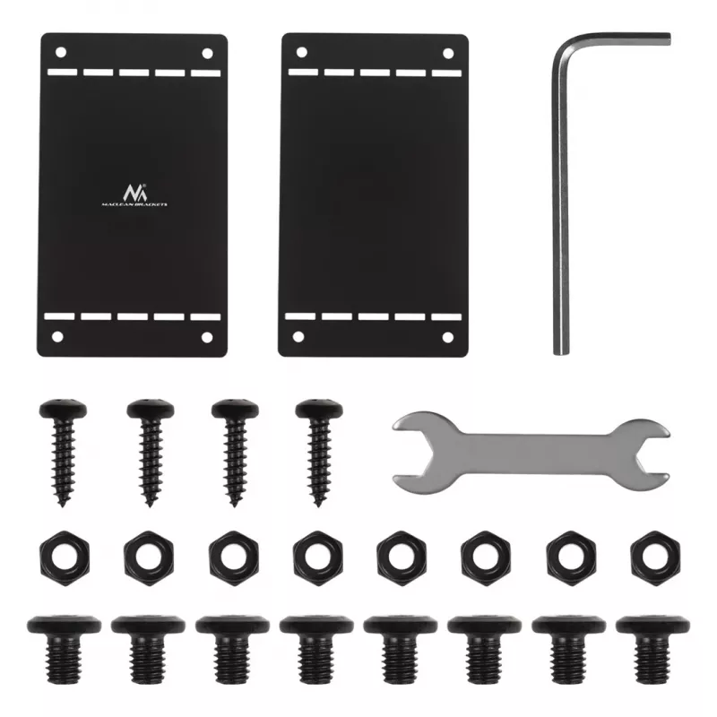 Organizador de cabos compacto Maclean para debaixo da secretária, carga máx. 5 kg, preto, MC-107 B