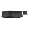 HP 960 Teclado ergonómico sem fios, tamanho completo (100%), sem fios, RF Wireless + Bluetooth, membrana, preto