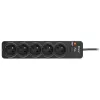 Tracer PowerGuard PRO preto 5 tomadas AC 1,6 m 3680 W