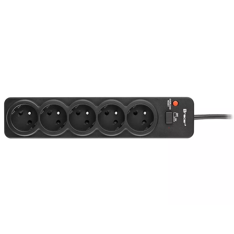 Tracer PowerGuard PRO preto 5 tomadas AC 1,6 m 3680 W