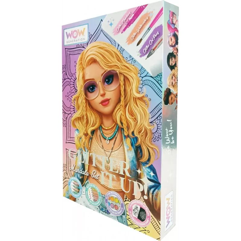 Conjunto criativo de pintura para crianças Euroswan WOW00084 — kit de mandalas com glitter para crianças
