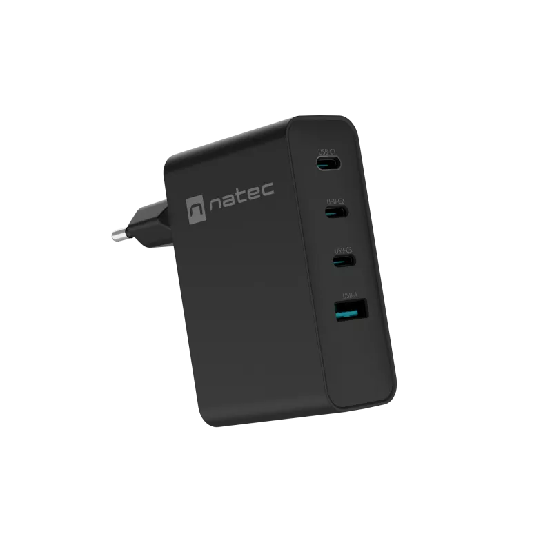 Carregador NATEC NUC-2234 para dispositivos móveis portátil, smartphone preto CA carregamento rápido interior