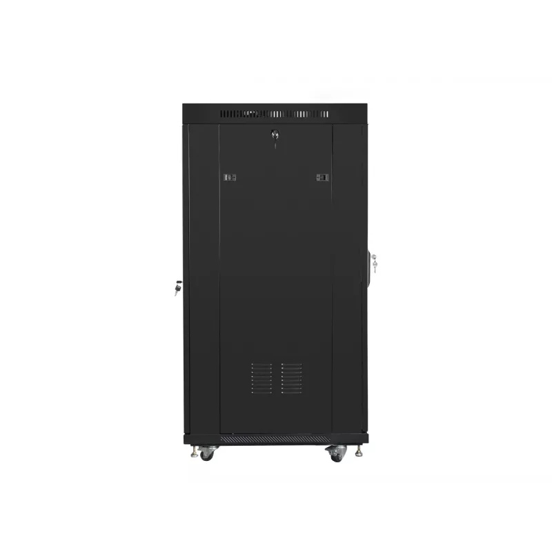 Armário rack 19 27U 600x800 preto, porta perfurada LCD (embalagem plana)