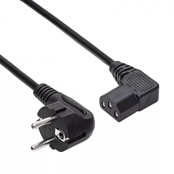 Cabo de alimentação angular AKYGA AK-PC-12A CEE 7/7 para IEC C13, 3 m, preto