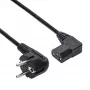 Cabo de alimentação angular AKYGA AK-PC-12A CEE 7/7 para IEC C13, 3 m, preto