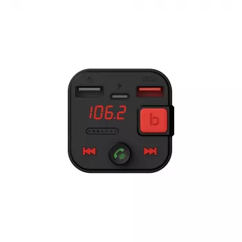 Transmissor FM SAVIO, Bluetooth 5.3, carregador QC 3.0, ecrã LED, Bass Boost, TR-15, preto