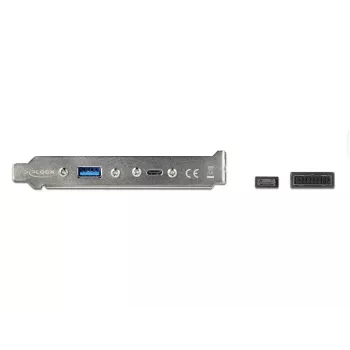 Chapa de slot DeLOCK 89934 com 1 x conector USB Type-C e 1 x conector USB Type-A