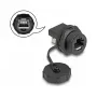 Acoplamento DeLOCK RJ45 Cat.6A IP67 à prova de água e pó preto
