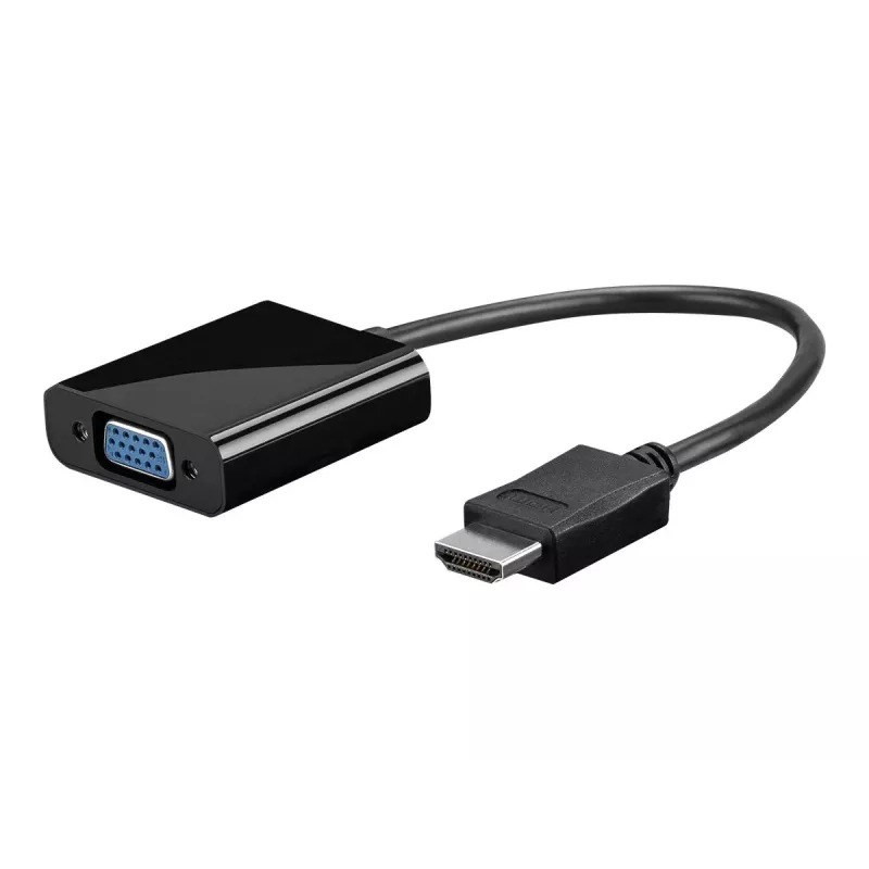 Wentronic Goobay adaptador HDMI / VGA [1x ficha HDMI - 1x conector fêmea VGA, conector fêmea jack 3.5 mm] preto Goobay (68793)