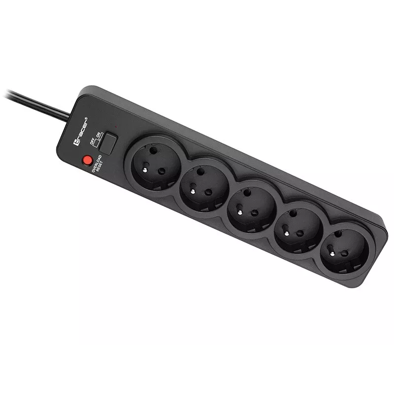 Tracer PowerGuard PRO preto 5 tomadas AC 1,6 m 3680 W