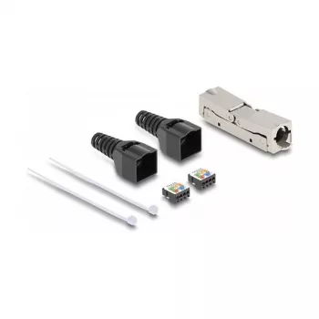 Acoplamento RJ45 DeLOCK LSA para LSA Cat.6A sem ferramentas preto