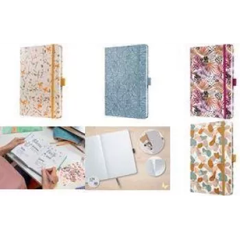 Caderno sigel Jolie Beauty Herbst folhas lineares DIN A5 – JN359, páginas com linhas