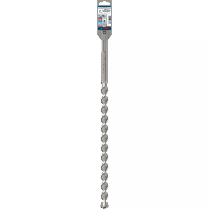 Bosch PRO SDS max-4 2608833964 broca para martelo, 24 mm, comprimento útil 400 mm, comprimento total 520 mm, para betão, alvenaria, calcário