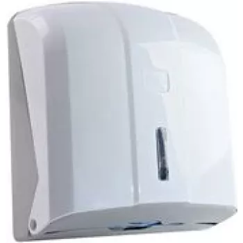 Dispensador de toalhas de papel HYGOSTAR 88838 — plástico branco, compatível com toalhas de dobra Z e dobra C