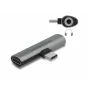Adaptador de cabo DeLOCK 64186 USB Type-C para USB Type-C + 3,5 mm cinzento