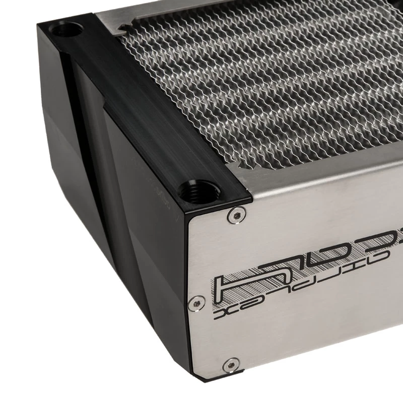 Radiador Aqua-Computer airplex radical 4/480 — alumínio/cobre/aço inoxidável, 520×140×73 mm