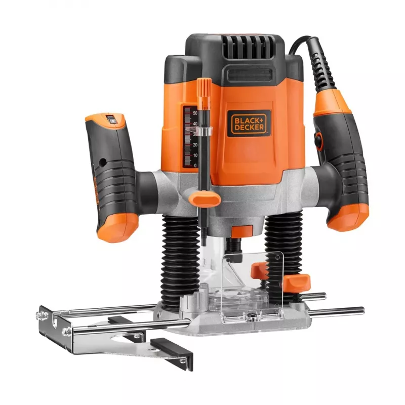 Fresadora/Trimmer Black & Decker KW1200EKA-QS — fresadora compacta com ajuste de profundidade, design ergonómico