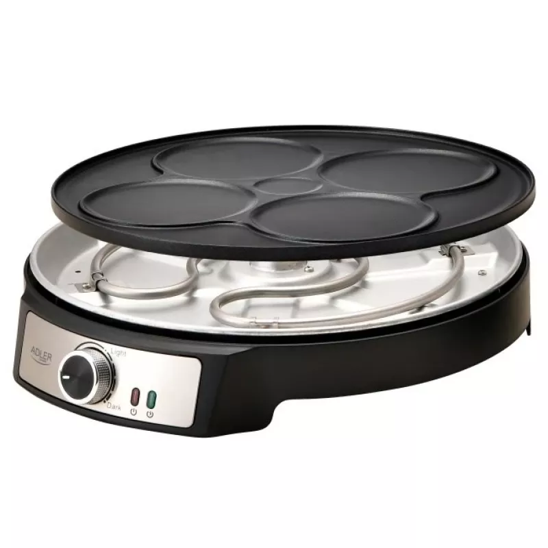 Adler AD 3093 Máquina de crepes elétrica de dupla face 2 em 1, 1600 W, preto