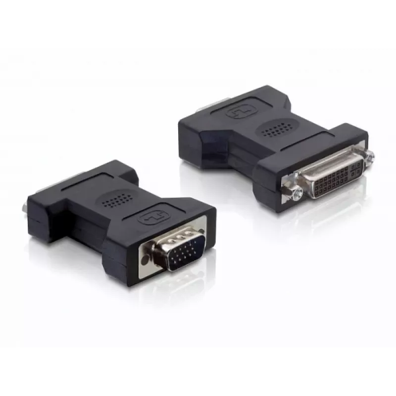 Delock - Adaptador VGA - DVI-I (F) para HD-15 (VGA) (M) - parafusos serrilhados (65017)