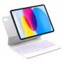 Capa folio com teclado Bluetooth Inateck KB09119-10 para Apple iPad 11 polegadas (27,9 cm) – branco, bateria de 500 mAh