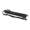 Qoltec 53999 Régua de tomadas PDU para rack de 19 polegadas, 1U, 8x IEC C13, 10 A, com disjuntor, 2 m