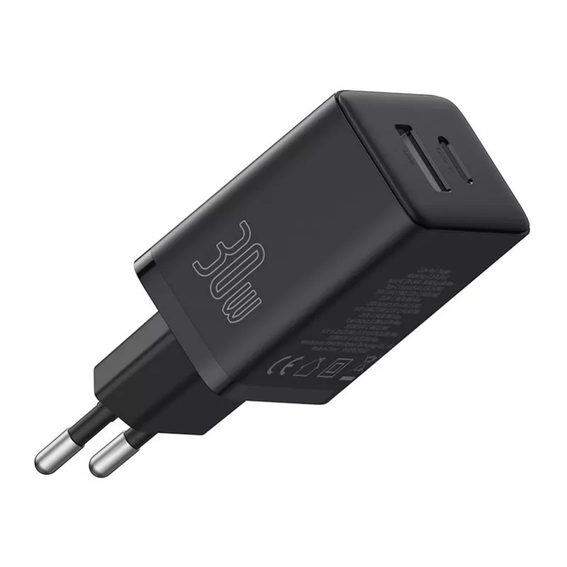 Fonte de alimentação Baseus P10111404113-00 Cube USB-C / USB-A 30W preta