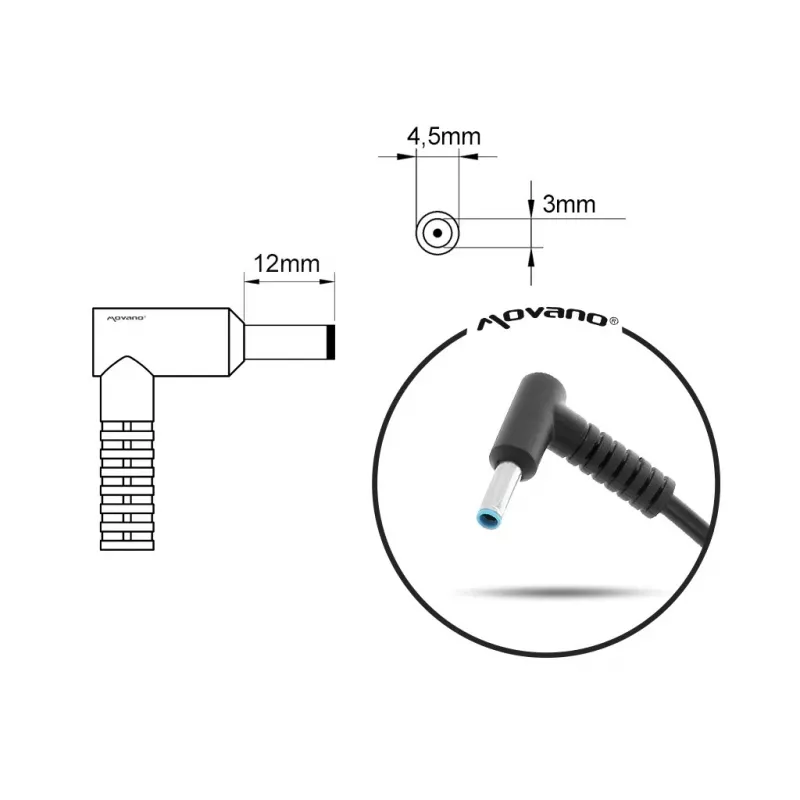 Fonte de alimentação MITSU HP 5ZM032 19,5V 3,33A com ficha 4,5×3,0 mm