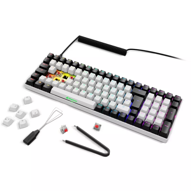 SKILLER SGK50 S2, teclado gaming branco, layout DE, Gateron Red