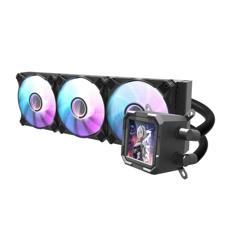 Refrigeração líquida para CPU Darkflash DV360S radiador de 360 mm, iluminação RGB, preto