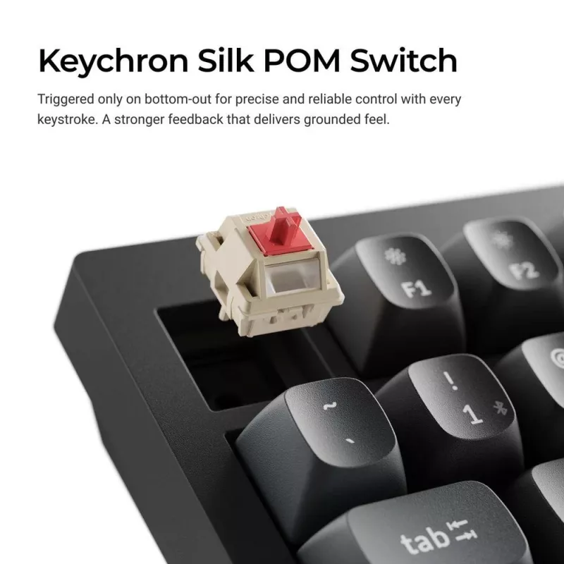 Teclado mecânico Keychron V1 Ultra 8K — formato 75%, QWERTY, Bluetooth, RGB, preto