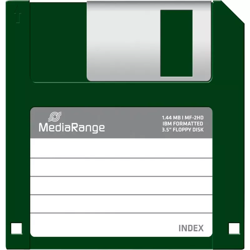 Disquetes MediaRange MR200 de 3,5 polegadas 1,44 MB, 10 unidades, pretos