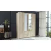 Roupeiro Topeshop ROMANA 160 SON 11 prateleiras 4 portas carvalho
