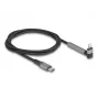 Cabo de carregamento e dados USB Type-C para Lightning com ficha angular e função de suporte, DELOCK 1,5 m, 9 V 3 A (MFi)