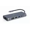 Dock/porta-replicador para portátil Gembird A-CM-COMBO7-01 USB 3.2 Gen 1 (3.1 Gen 1) Type-A cinzento