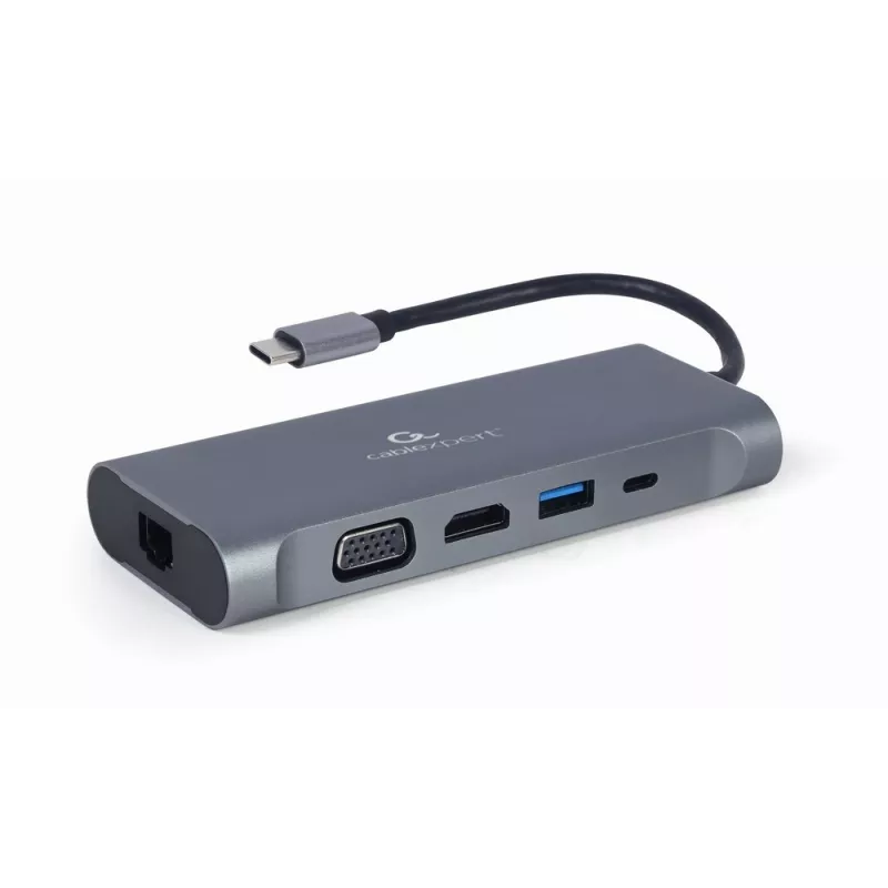 Dock/porta-replicador para portátil Gembird A-CM-COMBO7-01 USB 3.2 Gen 1 (3.1 Gen 1) Type-A cinzento