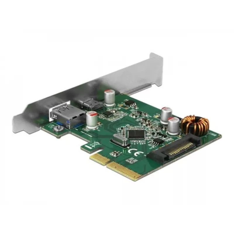 DeLOCK 90299 Placa PCIe x4, 1x USB Type-C + 1x USB Type-A, USB 3.2 Gen 2 (10 Gbps)