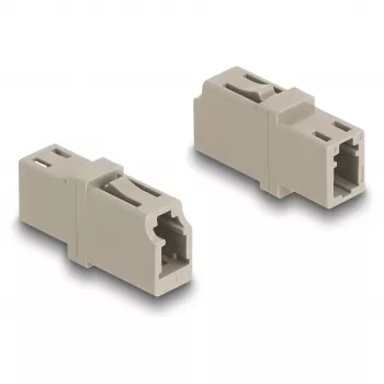 Acoplador de fibra ótica DeLOCK LC simplex fêmea para LC simplex fêmea OM1/OM2 bege