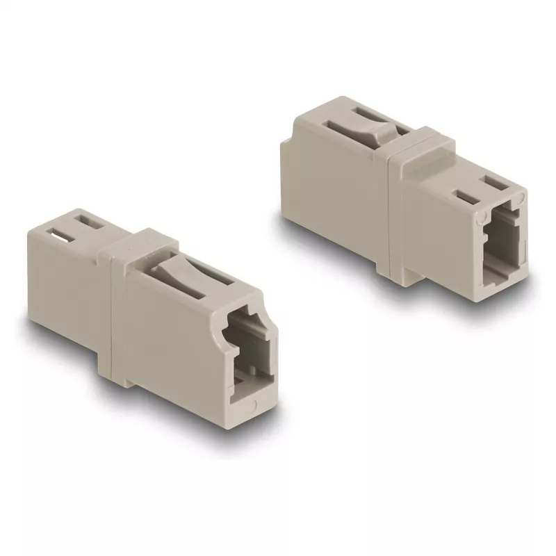 Acoplador de fibra ótica DeLOCK LC simplex fêmea para LC simplex fêmea OM1/OM2 bege