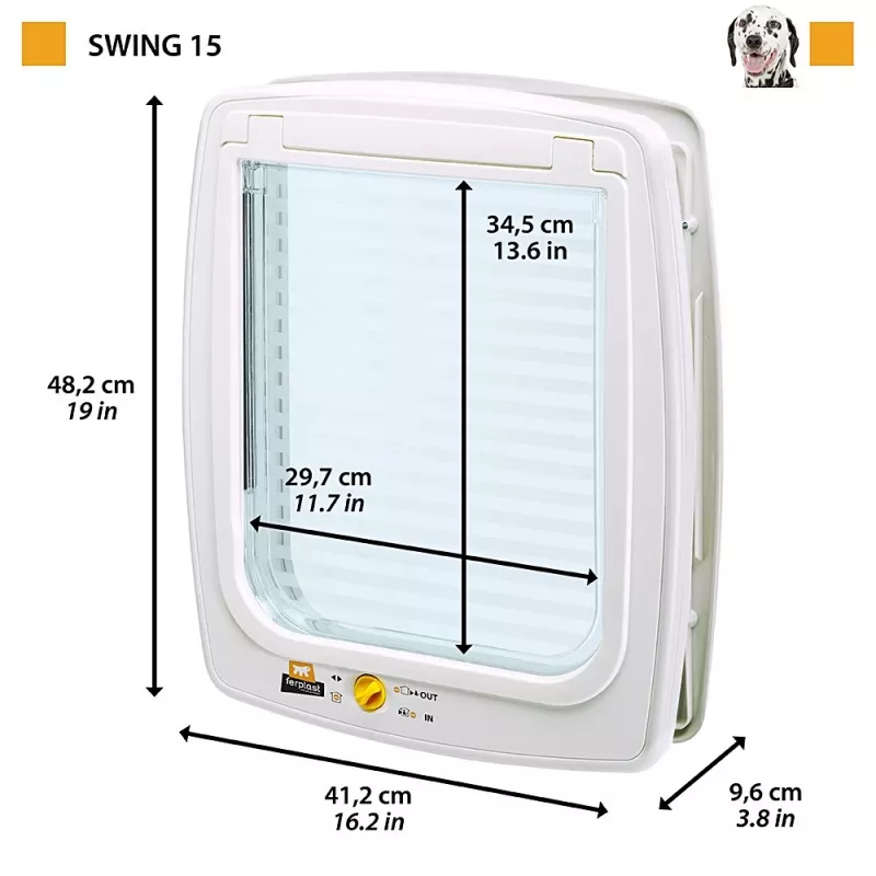FERPLAST Swing 15 - porta grande para cão, branca