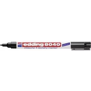 Marcador de roupa Edding 8040 tinta permanente preta – marcador de tecido para têxteis, tinta preta permanente
