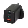 iBOX C-65 preto, carregador universal GaN 65 W com ficha UK