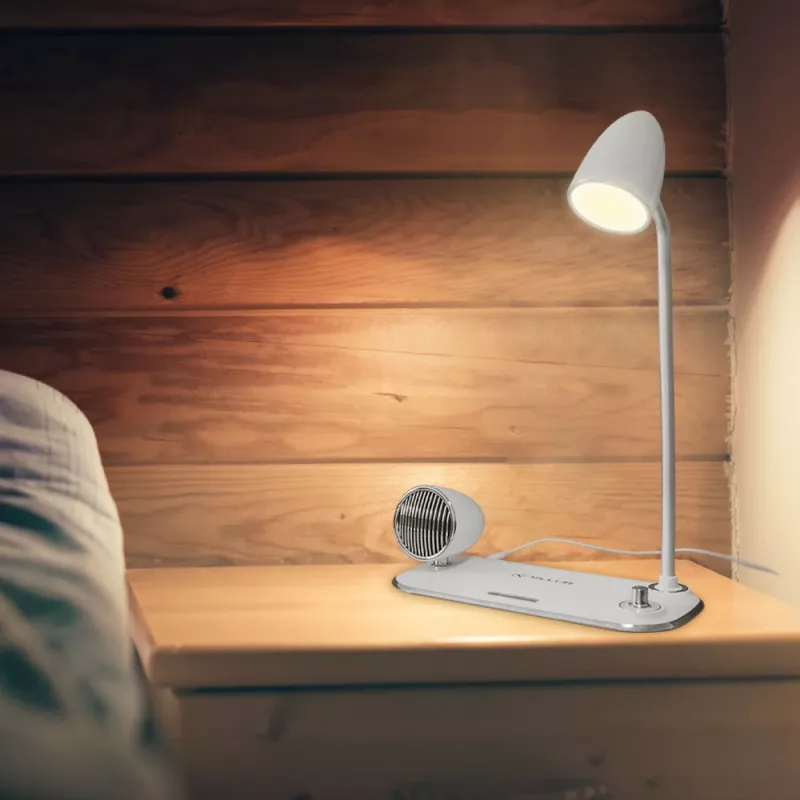 Carregador de secretária sem fios Tellur TLL151371 com altifalante Bluetooth e candeeiro de secretária