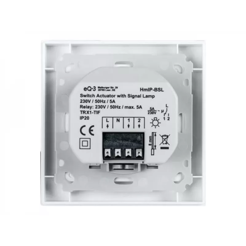 Homematic IP HmIP-BSL atuador de comutação para interruptores de marca com luz de sinalização (152020A0)