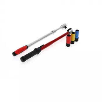 Conjunto de ferramentas para mudança de rodas Gedore R69003000 — conjunto de chaves dinamométricas de 5 peças, preto/vermelho